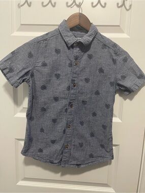Tommy Bahama Boys Shirt Size L 10/12 – Short Sleeve Blue Print